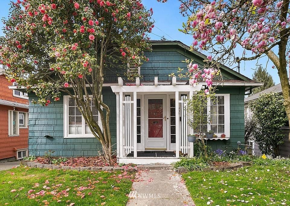 Beautifully framed house especially on a Spring day