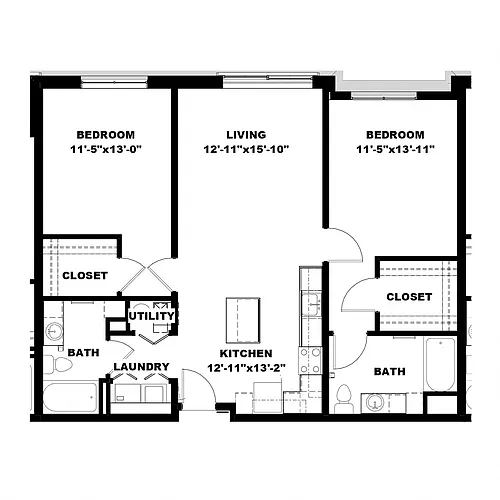 Floor plan Two Bedroom B1