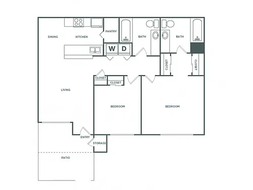 Floor plan 2x2 1060 Sophisticated