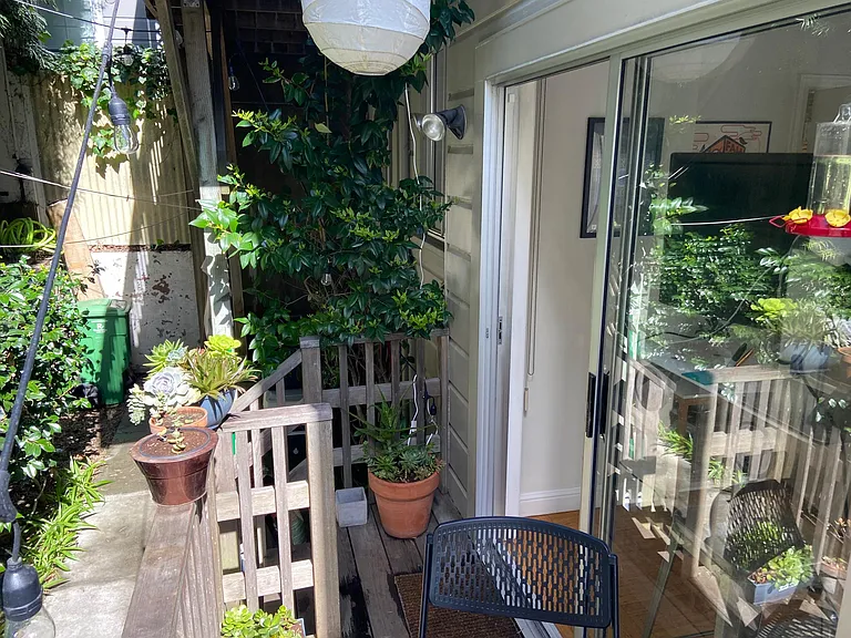 Outdoor space off living room