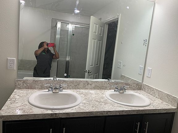 Master bath his and her sink