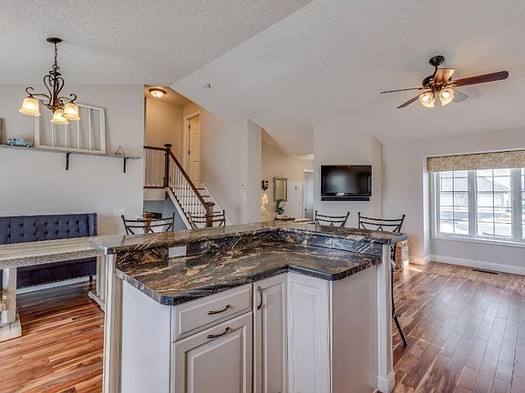 The vaulted ceiling truly creates a great-room atmosphere.