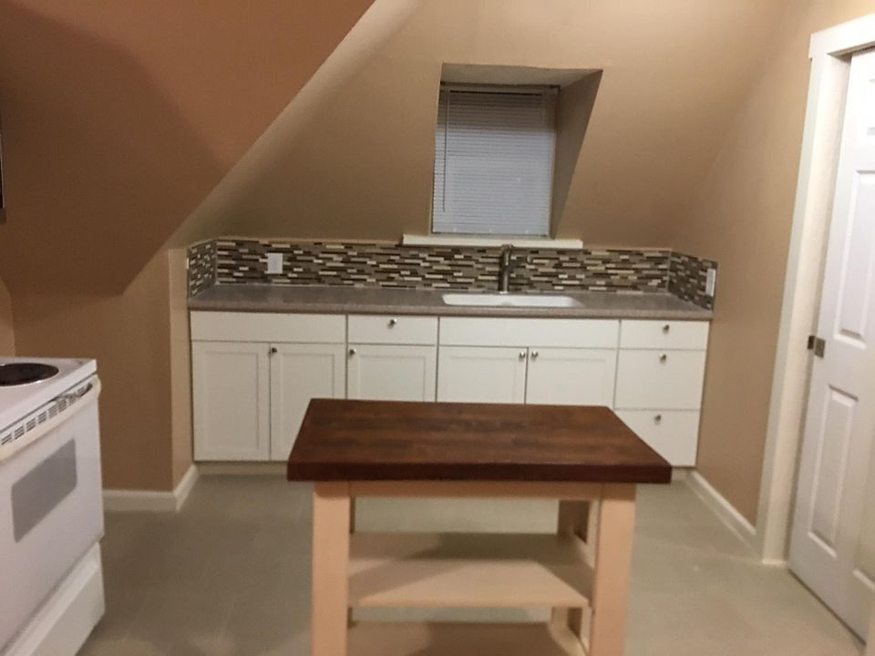 Kitchen and island