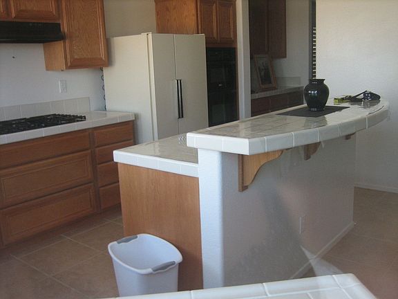 built in applicances and island