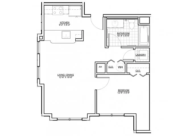 Floor plan One Bedroom C