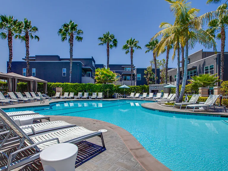 Take a swim in the saltwater pool with underwater speakers