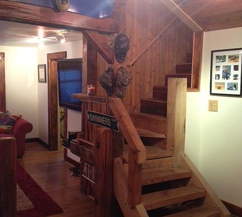 All wood staircase
