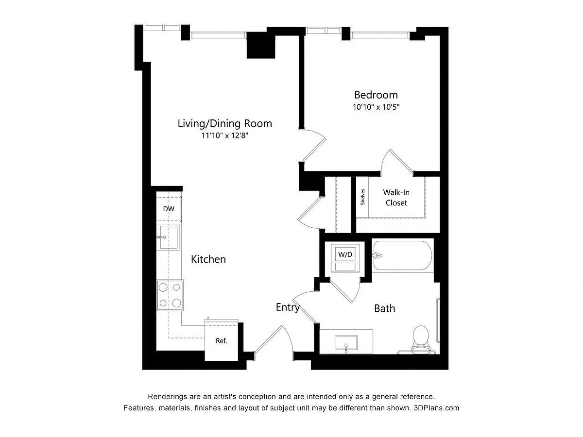 Floor plan A04A - 1 Bedroom