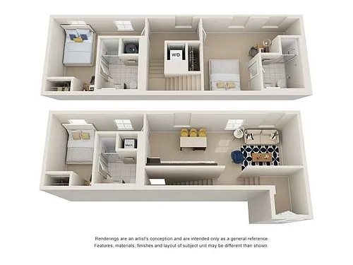Floor plan 3BR/3BA - Townhome