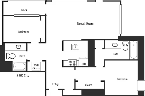 Floor plan 2 Bed City
