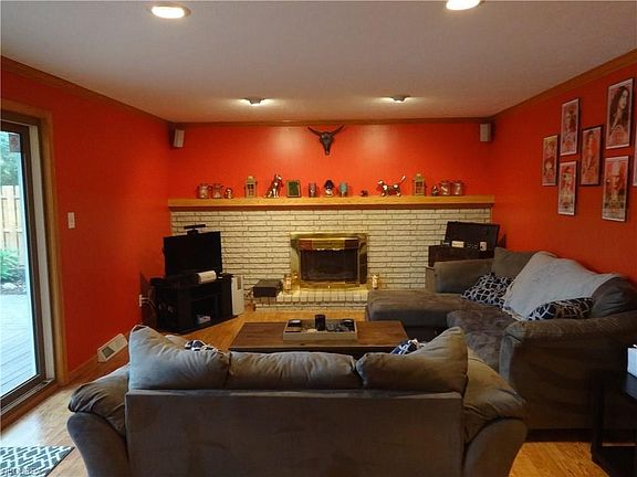 Family room with fireplace