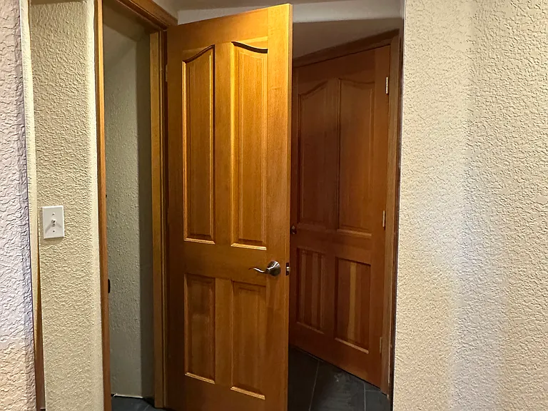 A hanging rod closet. More storage.