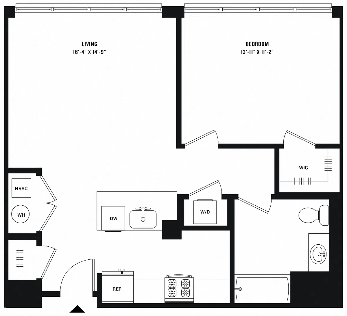 Floor plan 1 Bed/1 Bath (UA-01.2)