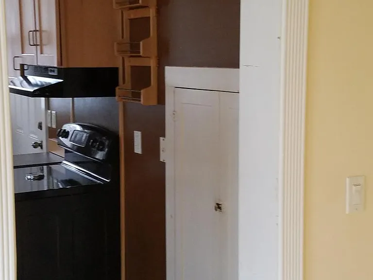 View of kitchen from dining room