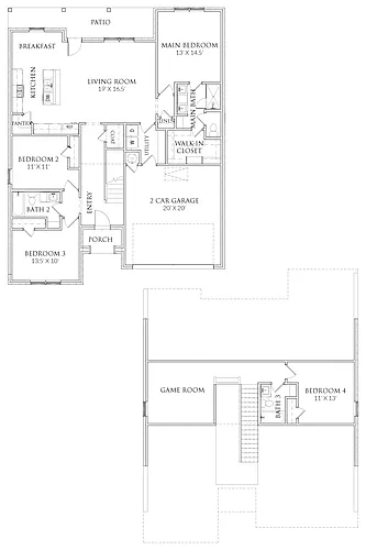 Floor plan 4 Bedrooms and 2 bathrooms
