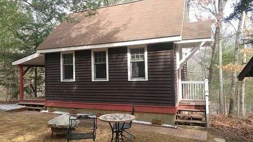 Side yard with fire pit.