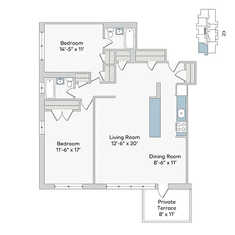 Floor plan dor-2bTH