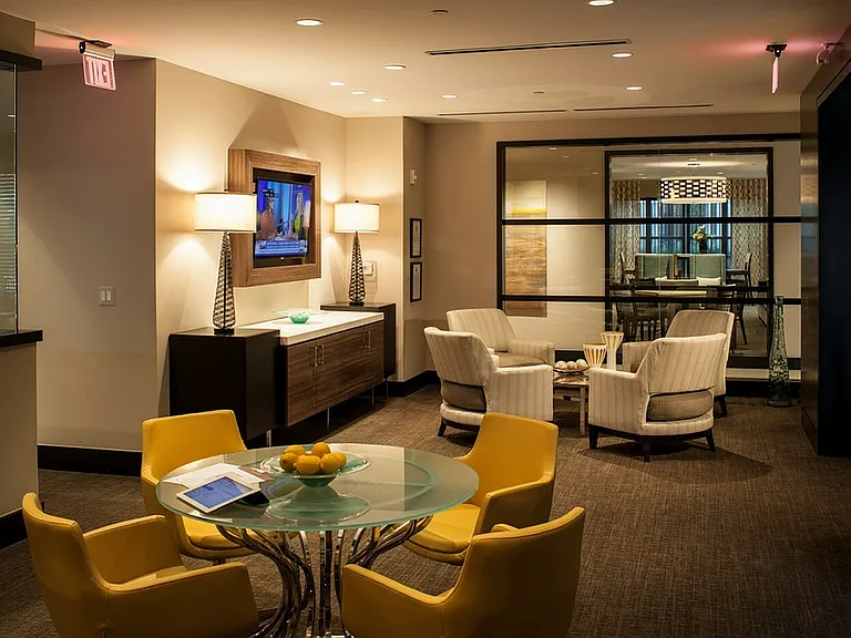 Contemporary Lobby With Multiple Seating Areas