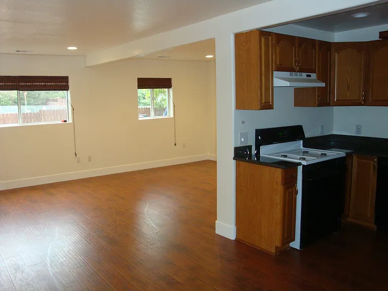 kitchen looking into living room