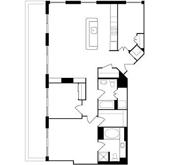 Floor plan Traditional 3x2 1185-1279 SF