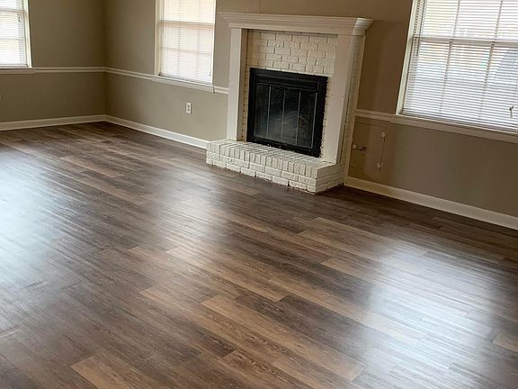 large living room with fireplace