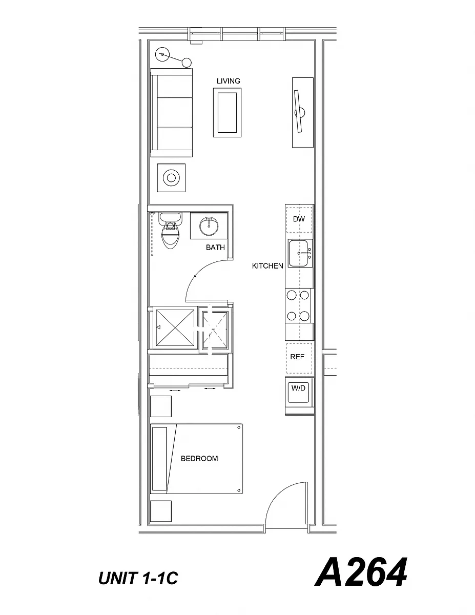 Floor plan One Bed One Bath C