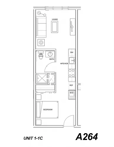 Floor plan One Bed One Bath C