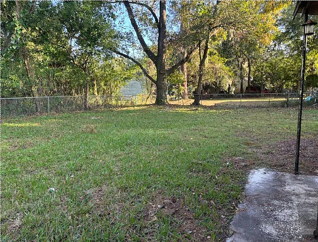 Fenced back yard