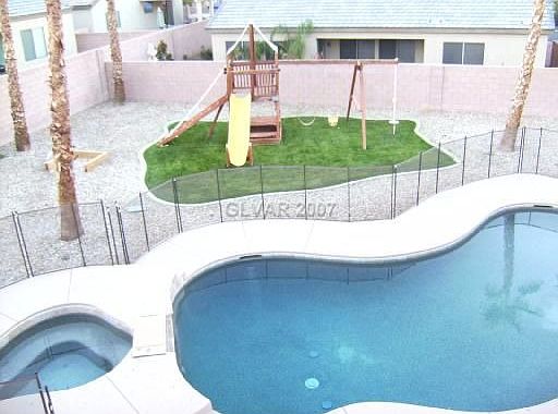 Sparkling Pool and Spa with Waterfall