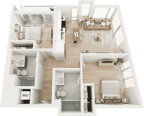 Floor plan 2 Bed/2 Bath-B3