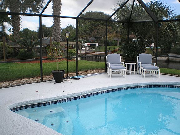 back yard looking North East up canal