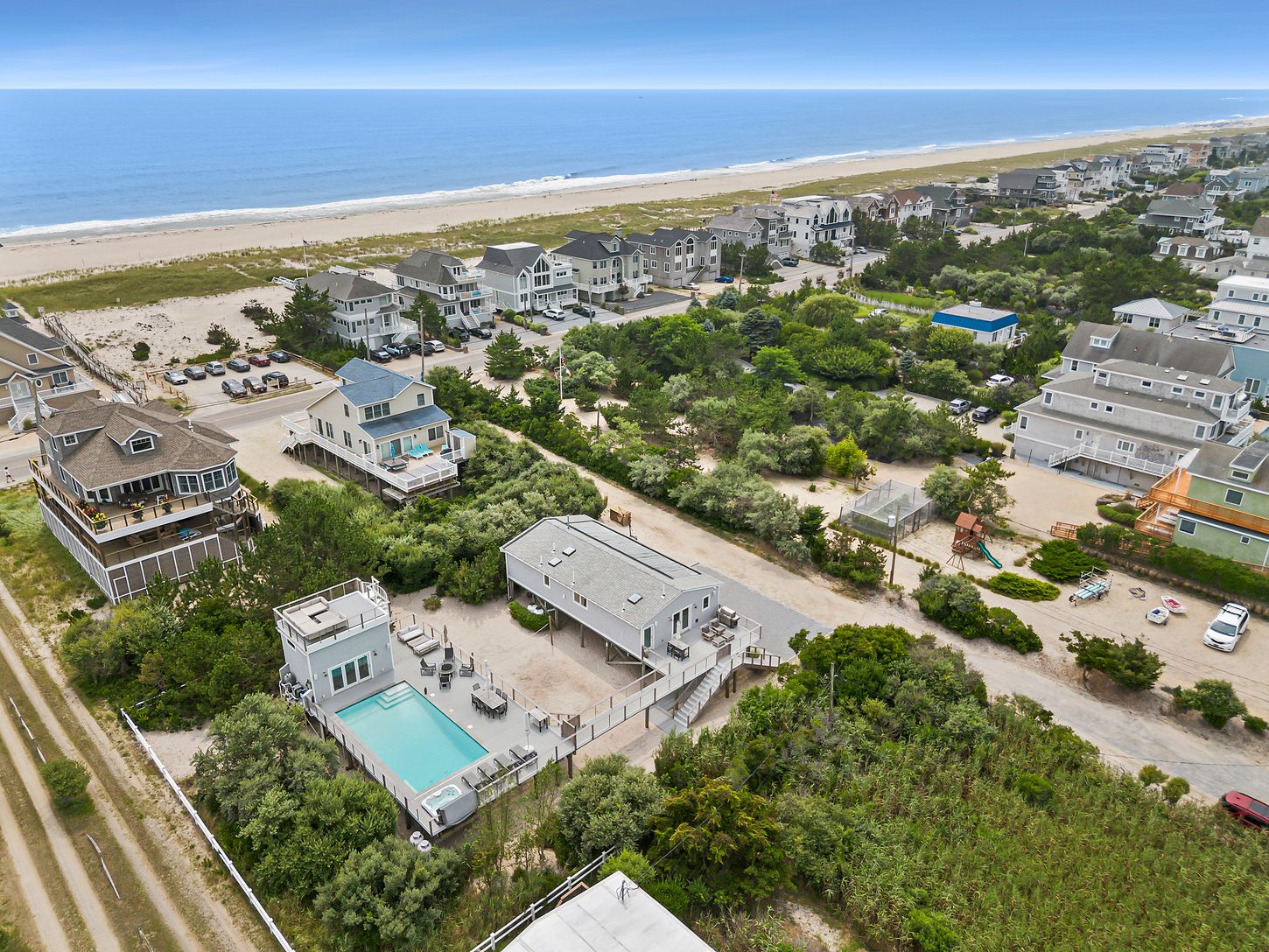 Aerial view access to Bay and Ocean from the property.