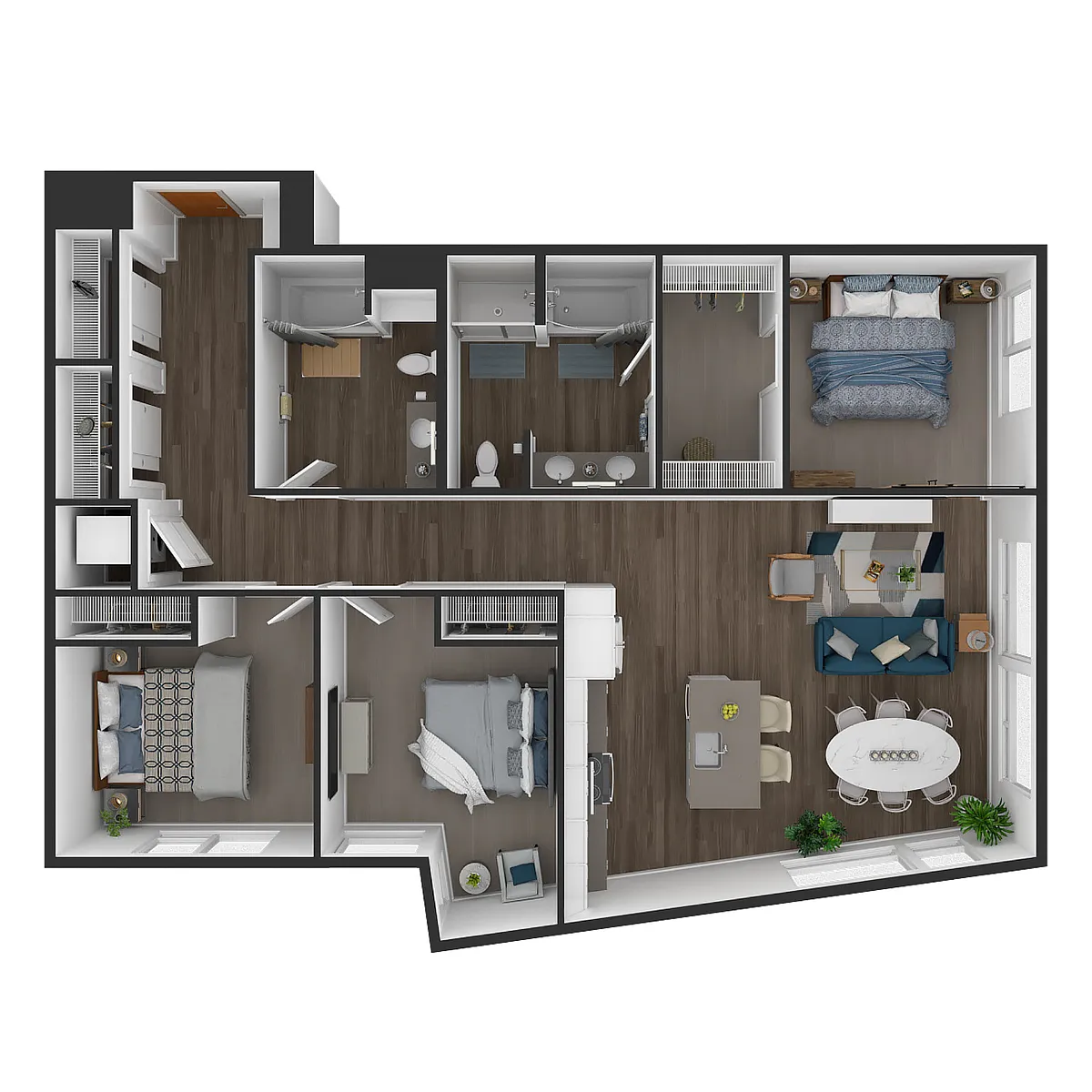 Floor plan 3 Bed, 2 Bath - A