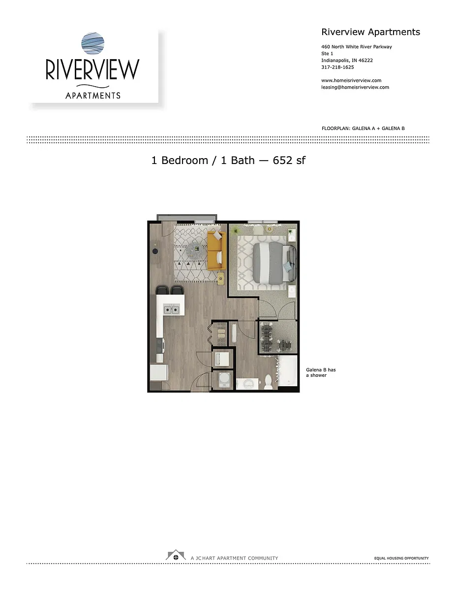 Floor plan Galena A 1.1 (juliet / tub) - A2