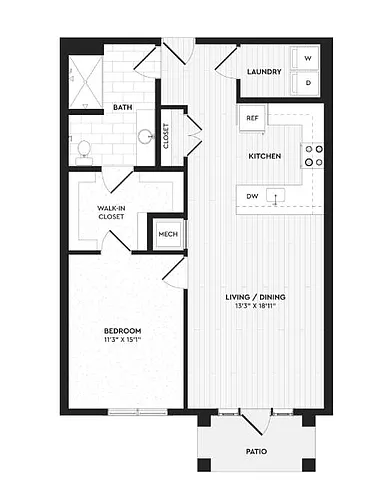 Floor plan A2a | 1 Bed | 1 Bath