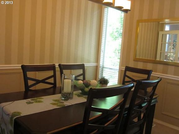 Formal dining room with special touches.