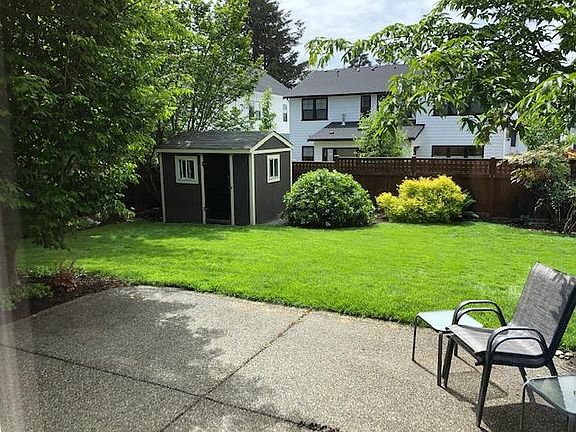 fenced back yard