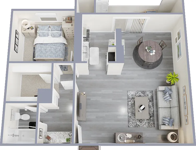 One Bedroom Floorplan Diagram