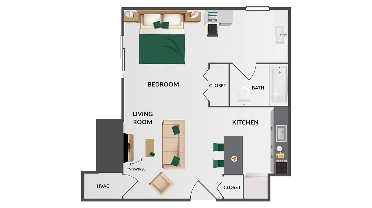 Floor plan Open Bedroom A