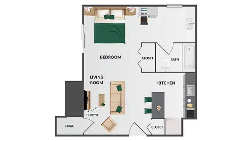 Floor plan Open Bedroom A