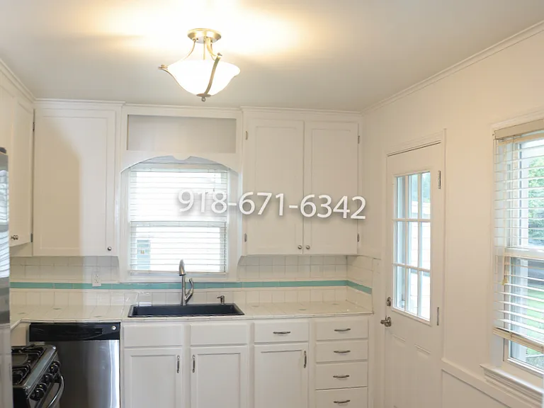View from dining room to the kitchen.