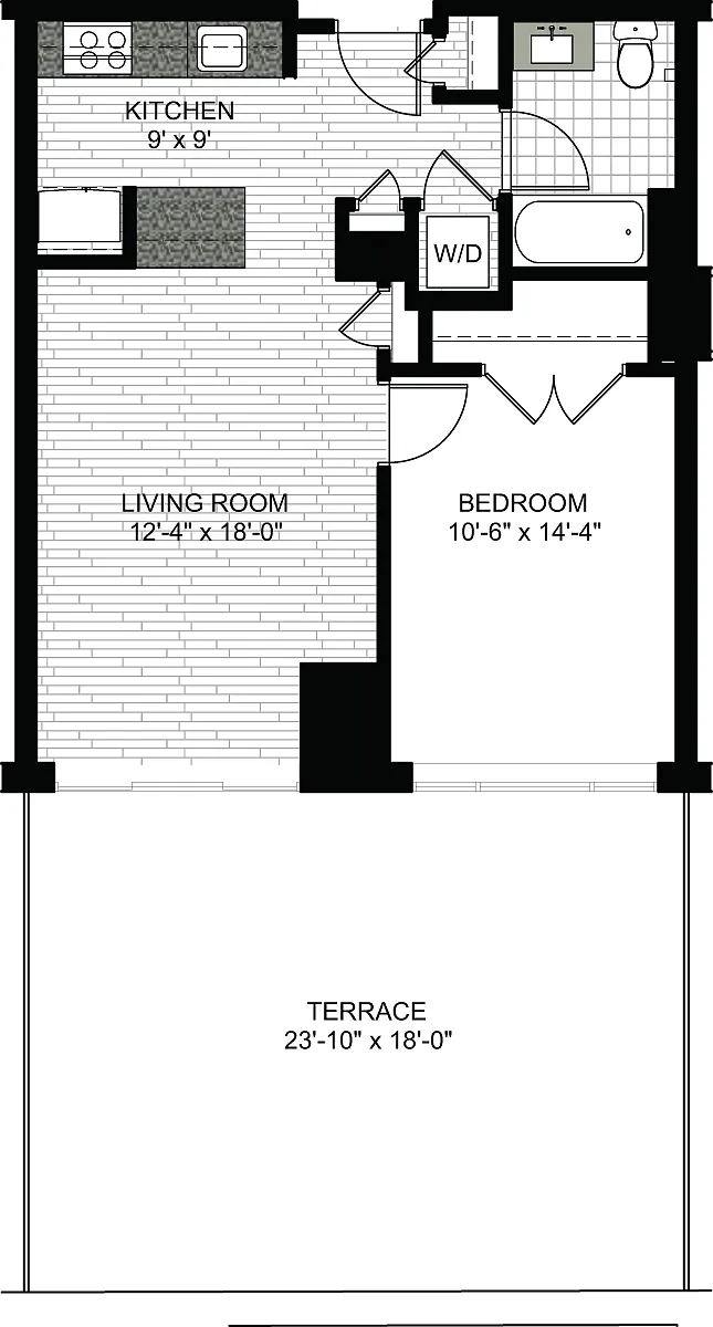 Floor plan 1 Bedroom G