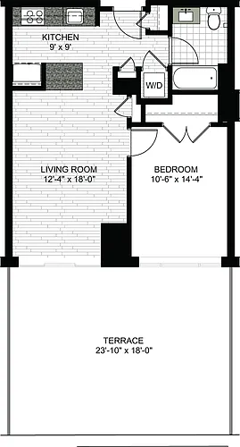 Floor plan 1 Bedroom G