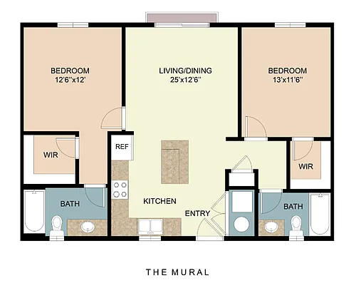 Floor plan 2Beds 2Baths