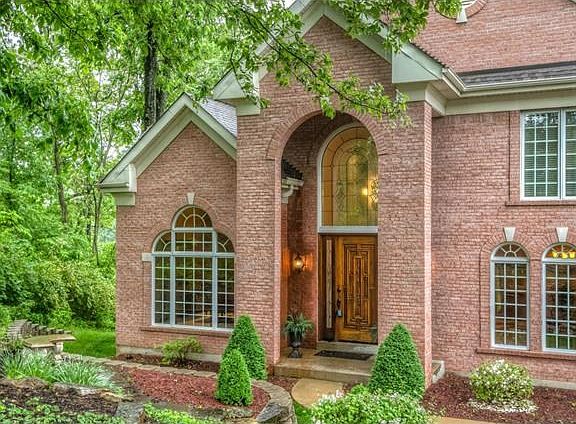 Hand carved wood front door
