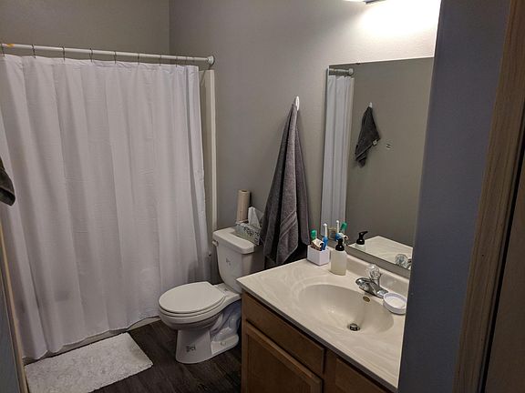 Bathroom view from the doorway. Floors continue throughout.