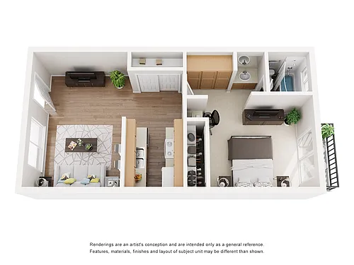 Floor plan 1 Bedroom 1 Bath