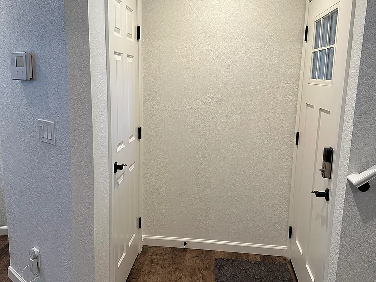 Front door & Jacket Closet