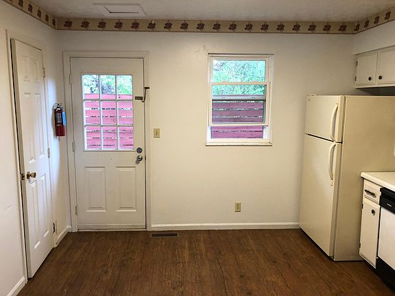 kitchen, half bath on left