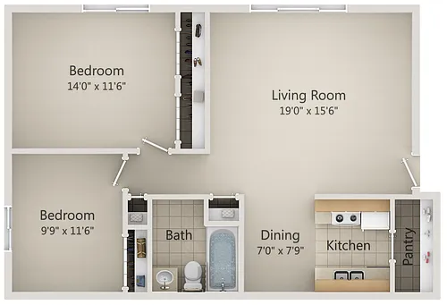 Floor plan 2 Bedroom